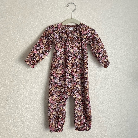 Carter’s Baby Girl Floral Twill Jumpsuit 12 Mos - Picture 2 of 11